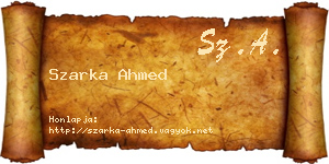 Szarka Ahmed névjegykártya